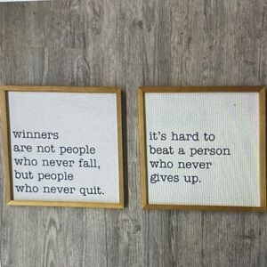 Inspirational Quote Wall Art Set with Wood Frames